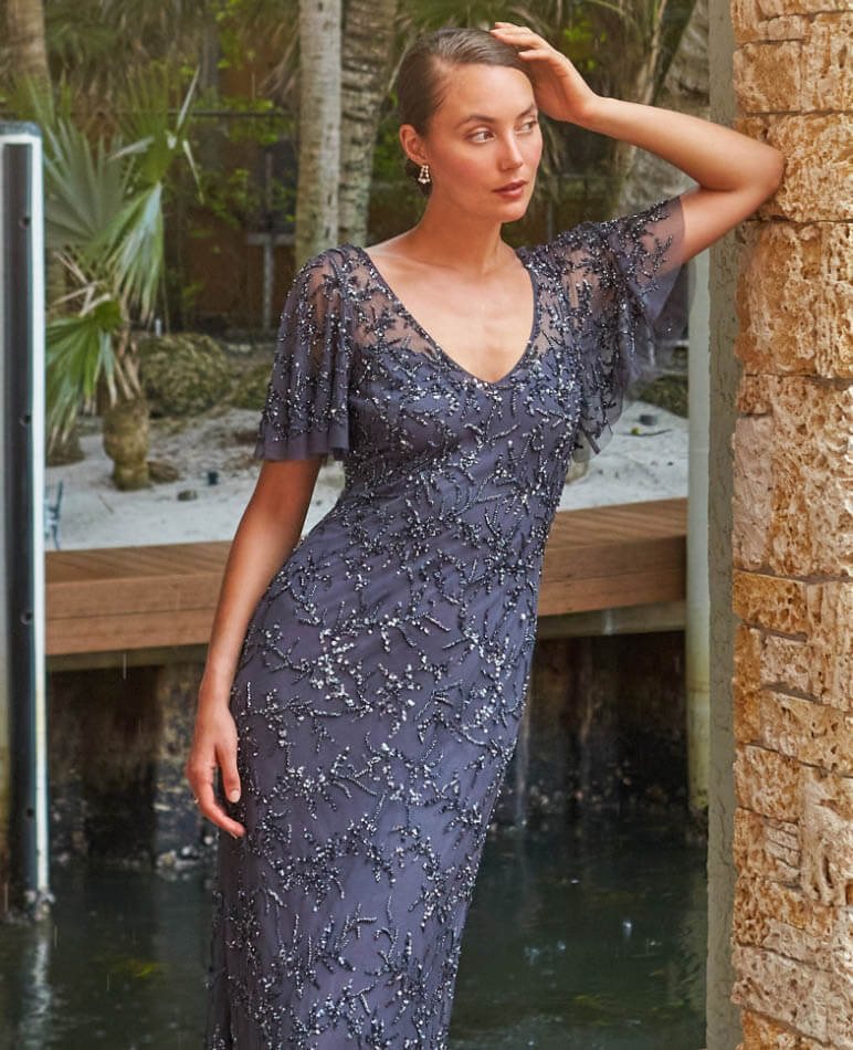 Model wearing a mothers dress